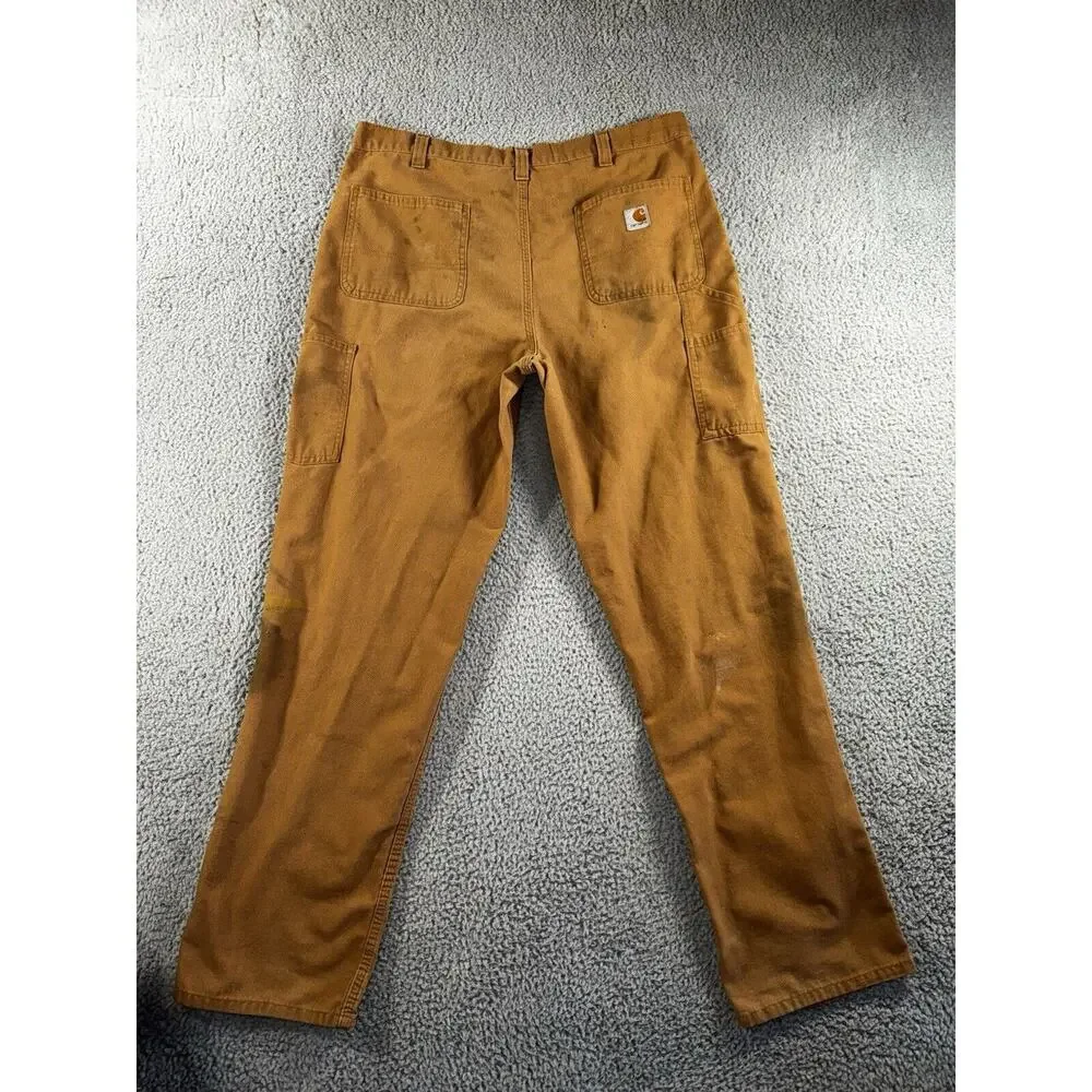 Carhartt Carpenter Pants Men 38x36 Dungaree Fit Thrashed‎ Destroyed 38x33